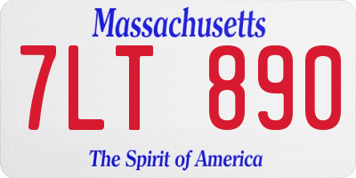 MA license plate 7LT890