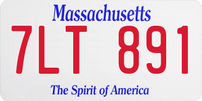 MA license plate 7LT891