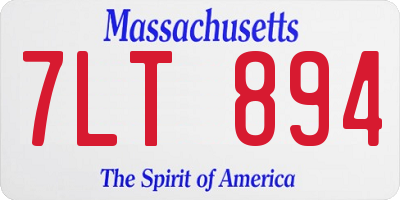 MA license plate 7LT894