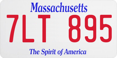 MA license plate 7LT895