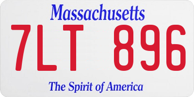 MA license plate 7LT896