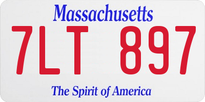 MA license plate 7LT897