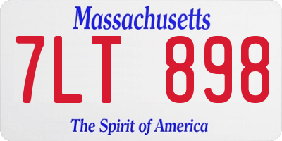 MA license plate 7LT898