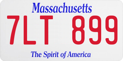 MA license plate 7LT899