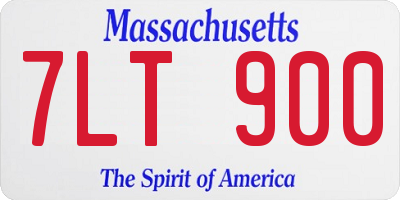 MA license plate 7LT900