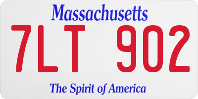 MA license plate 7LT902