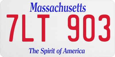 MA license plate 7LT903