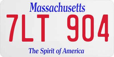 MA license plate 7LT904