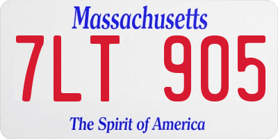 MA license plate 7LT905