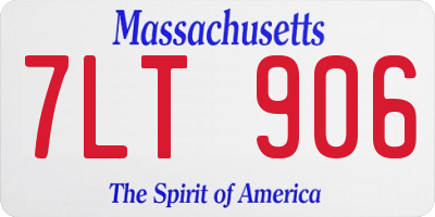 MA license plate 7LT906