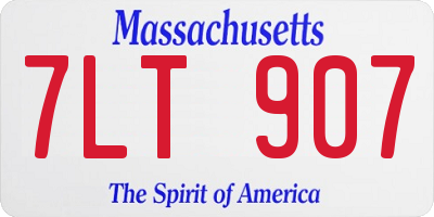 MA license plate 7LT907