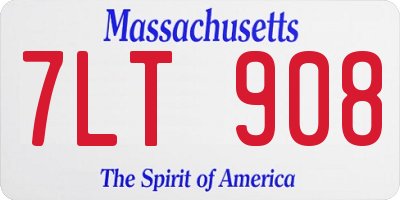 MA license plate 7LT908