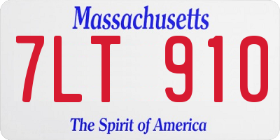 MA license plate 7LT910
