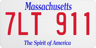 MA license plate 7LT911
