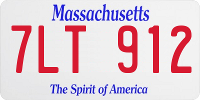 MA license plate 7LT912