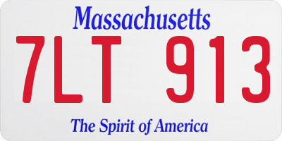 MA license plate 7LT913