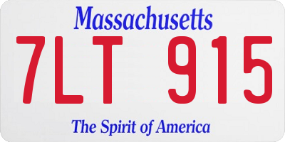 MA license plate 7LT915