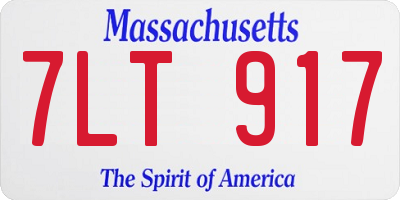 MA license plate 7LT917