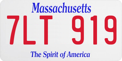 MA license plate 7LT919
