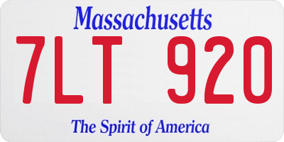 MA license plate 7LT920