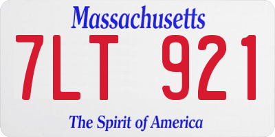 MA license plate 7LT921