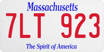 MA license plate 7LT923