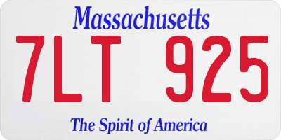 MA license plate 7LT925