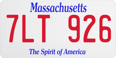 MA license plate 7LT926