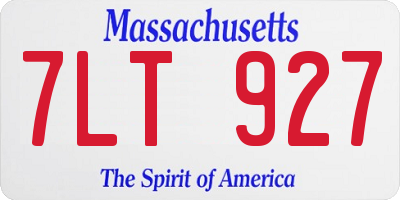 MA license plate 7LT927