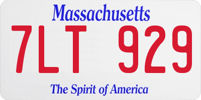 MA license plate 7LT929