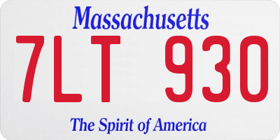MA license plate 7LT930