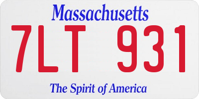 MA license plate 7LT931