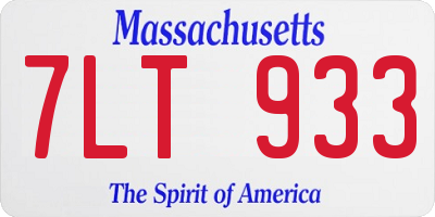 MA license plate 7LT933