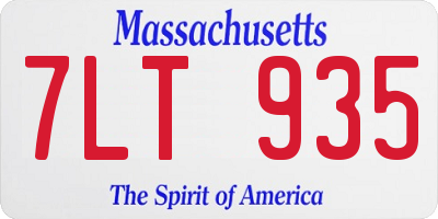 MA license plate 7LT935