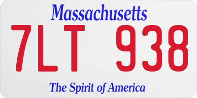 MA license plate 7LT938