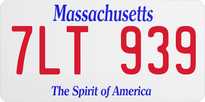 MA license plate 7LT939