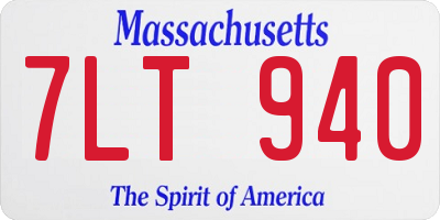 MA license plate 7LT940