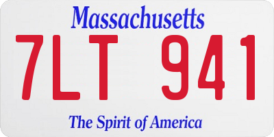 MA license plate 7LT941