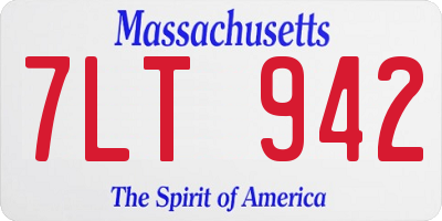 MA license plate 7LT942