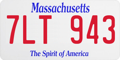 MA license plate 7LT943