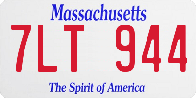 MA license plate 7LT944