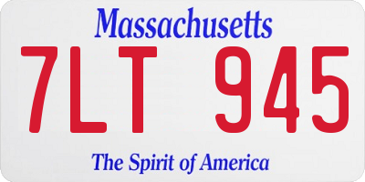 MA license plate 7LT945