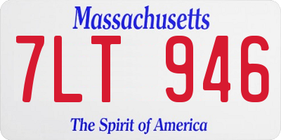 MA license plate 7LT946