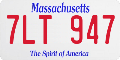 MA license plate 7LT947
