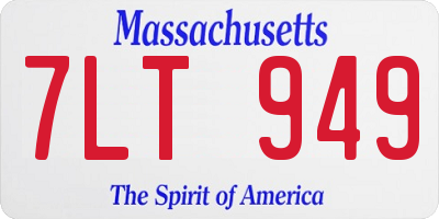 MA license plate 7LT949