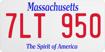 MA license plate 7LT950