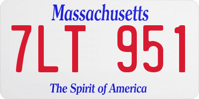 MA license plate 7LT951