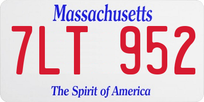 MA license plate 7LT952