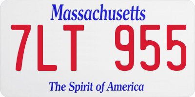 MA license plate 7LT955