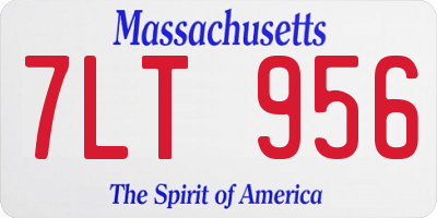 MA license plate 7LT956